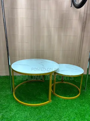 Glass Marble Nesting Table