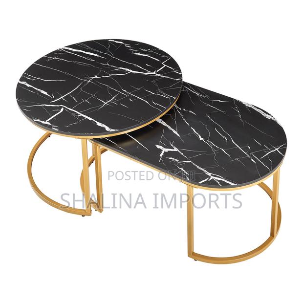 MDF Top With Marble Effect 2 in 1 Nesting Coffee Table - main view