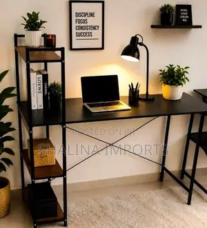 Modern Office Desk/Workstation and a Builtin 4tier Sideshelf Organizer