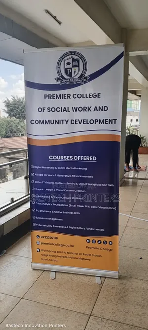 Professional Narrow Base Roll-Up Banner Stand and Printing