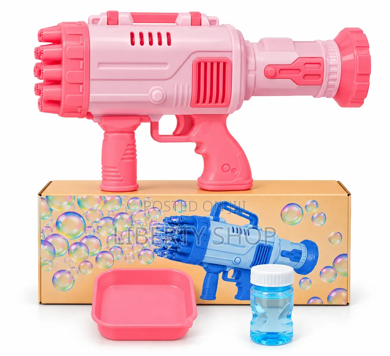 40-Hole Automatic Bubble Gun Toy for Kids – Colourful Bubble Blower Fo