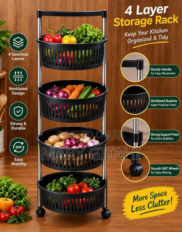 Best Quality *Plastic Fruit Rack(4-Tier)  - thumbnail 2