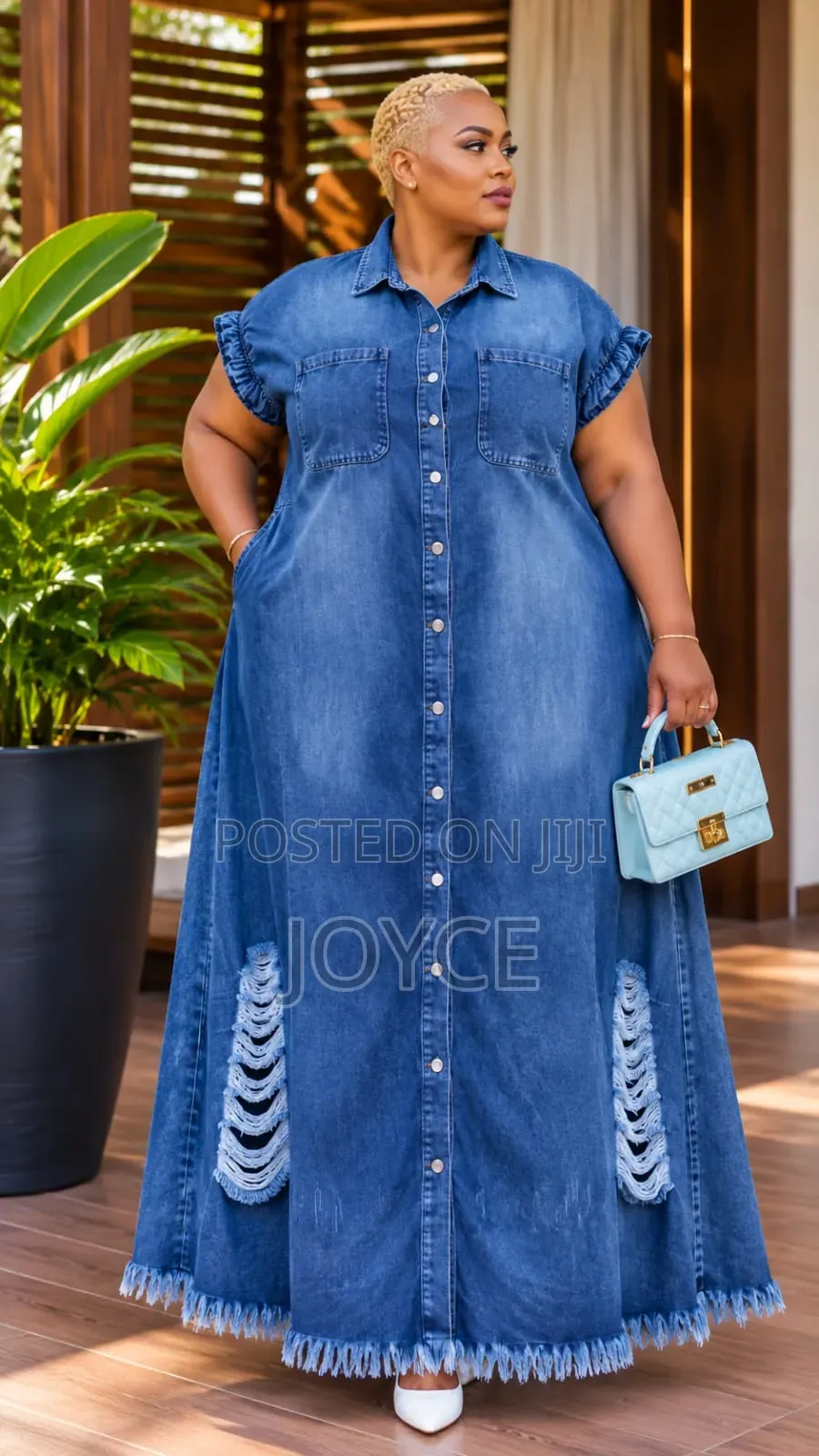 Short Sleeved Denim Dress
