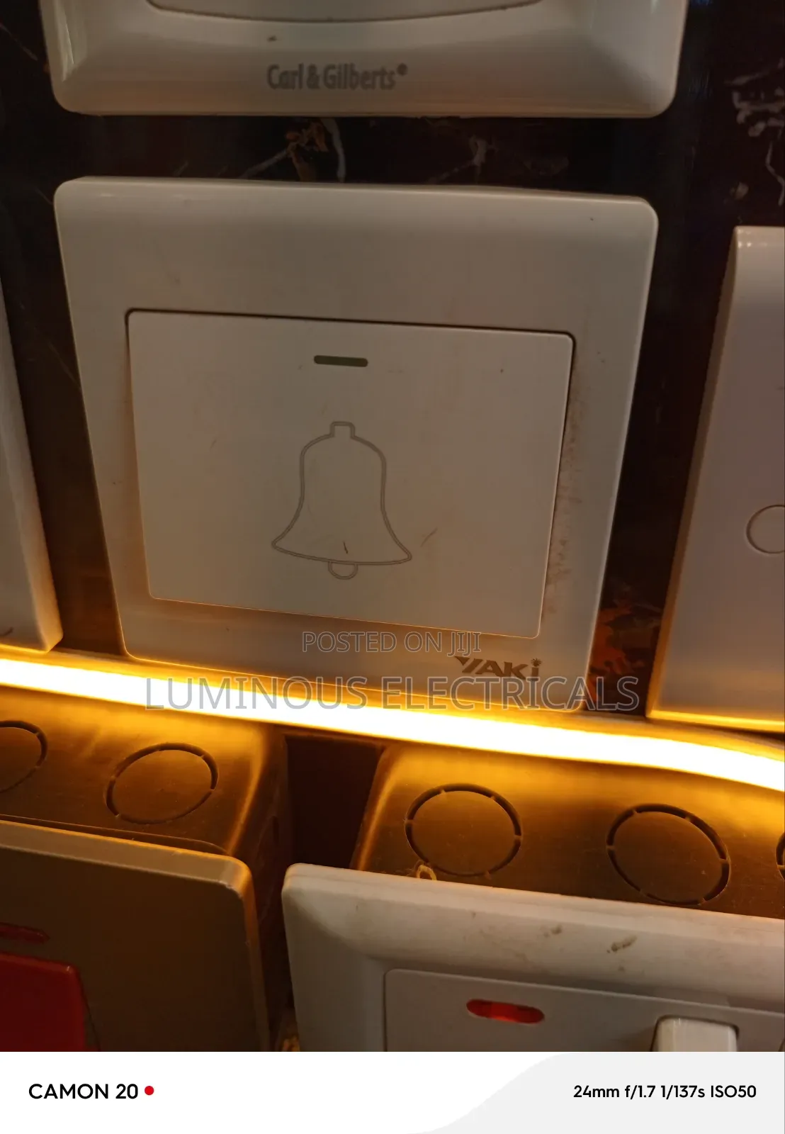 Imara White Door Bell Switch Modern & High Quality