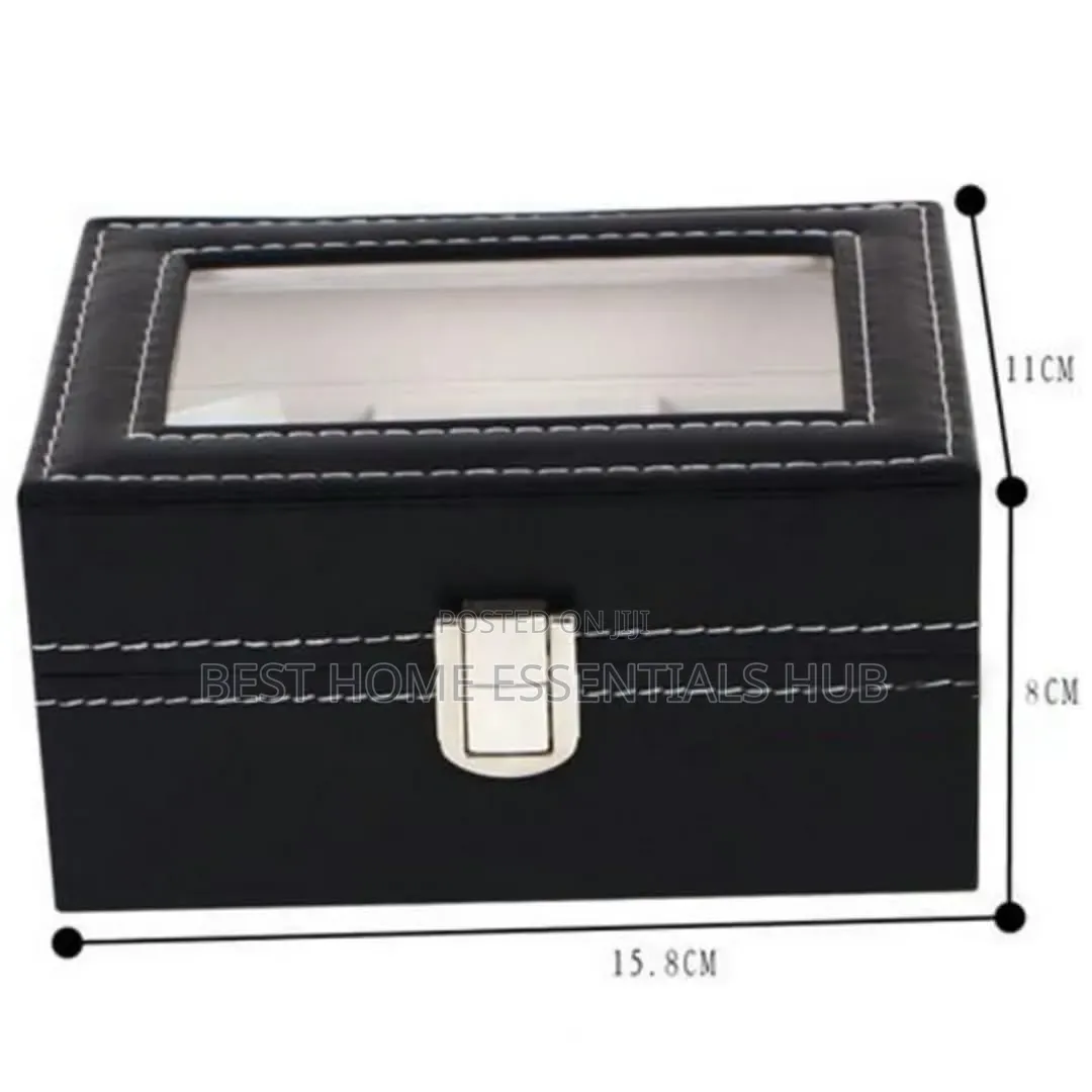 Premium 3-Slot Leather Watch Organizer