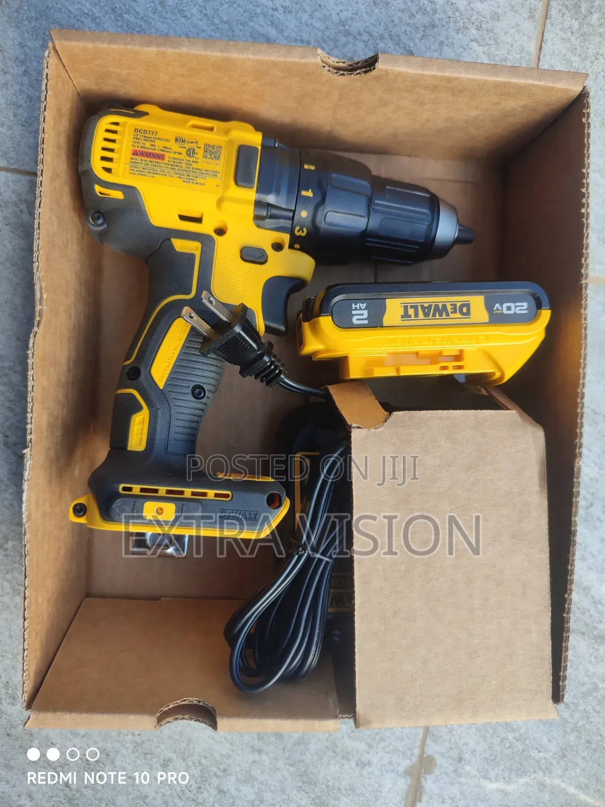 Brand New Genuine US DeWALT DCD777D1 Brushless Drill + Transformer