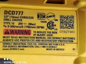 Brand New Genuine US DeWALT DCD777D1 Brushless Drill + Transformer