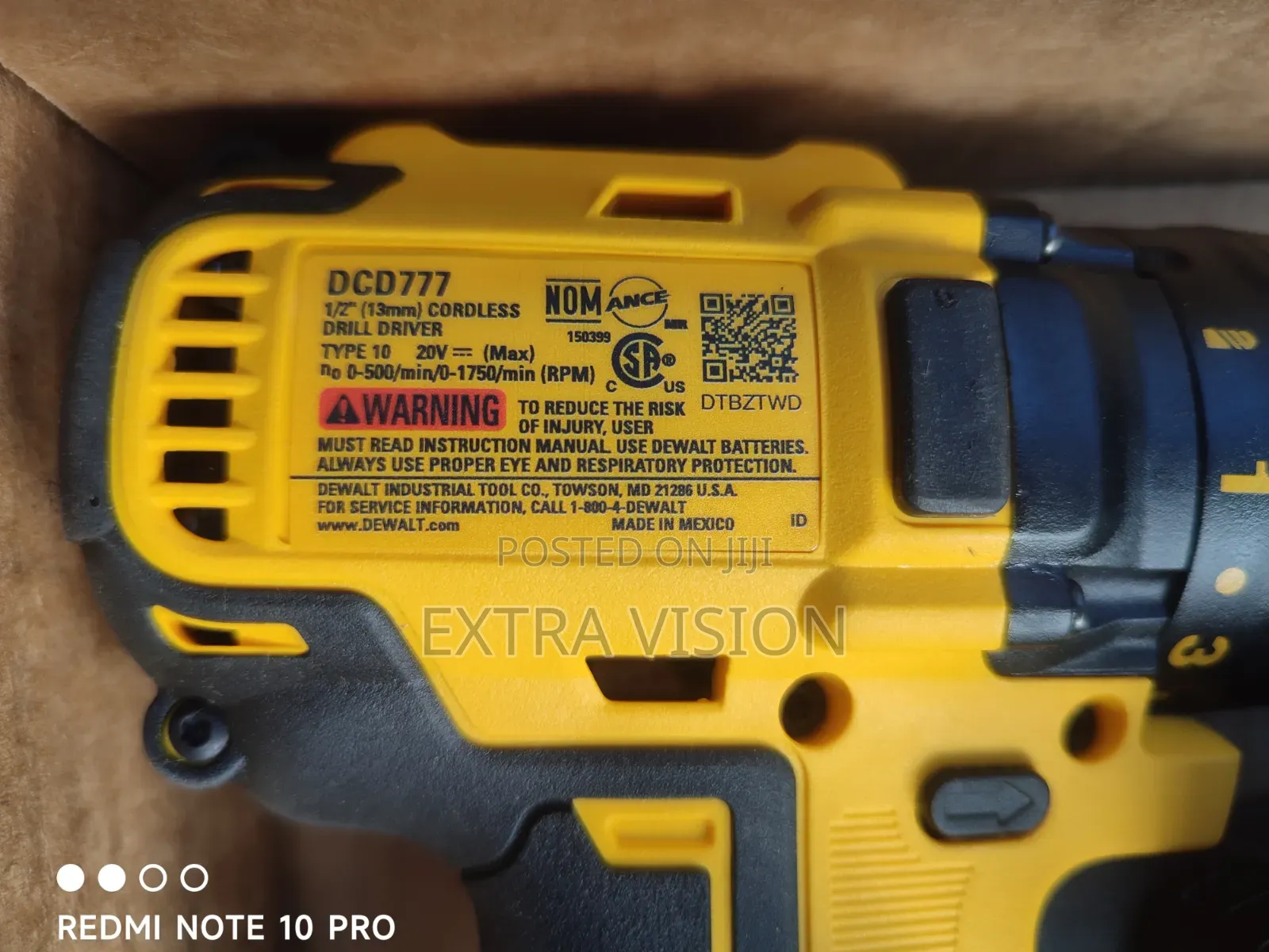 Brand New Genuine US DeWALT DCD777D1 Brushless Drill + Transformer