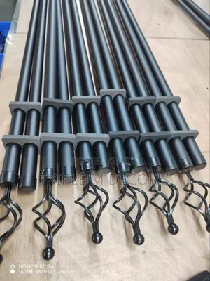 Matte Black 2m Double Curtain Rods