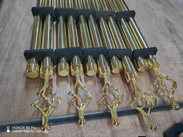 Gold & Black Window Curtain Rods - main view