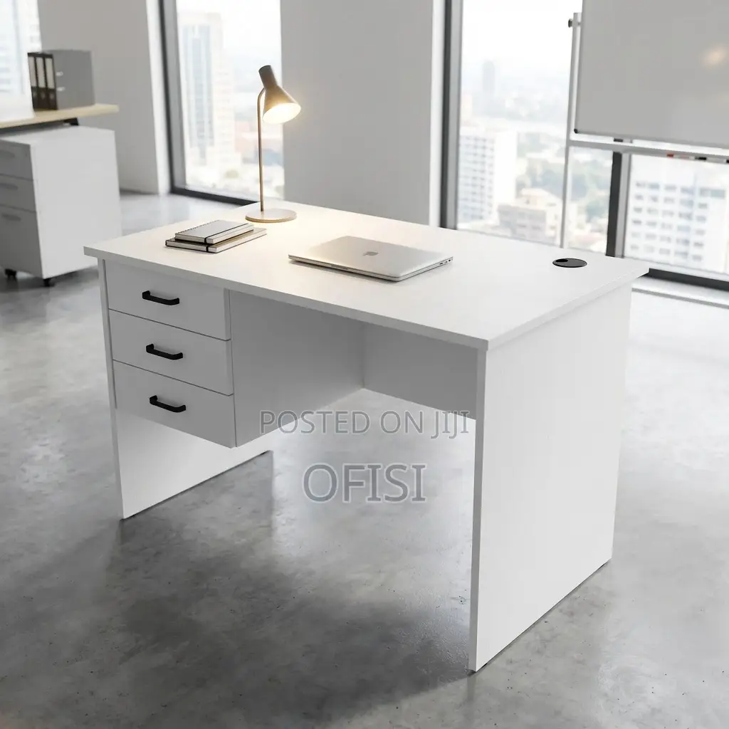 Office Desk; White 1.2-Metre Computer Desk
