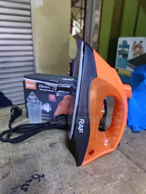 RAF Heavy Steam Iron Box (1800W) – Orange & Black