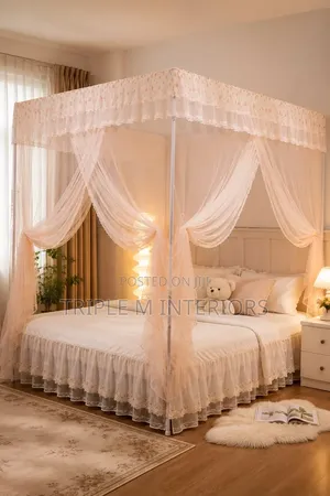 6 by 6 ,4 Stand Mosquito Nets - Top Quality for Modern Homes