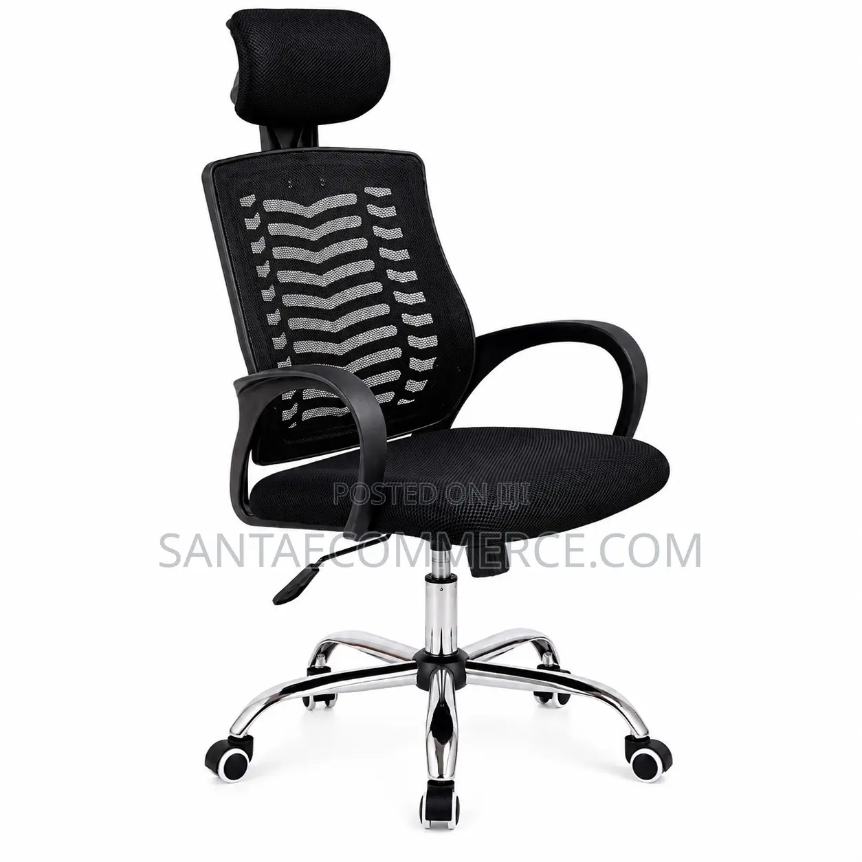 Secretarial Mesh Office Chair With Headrest