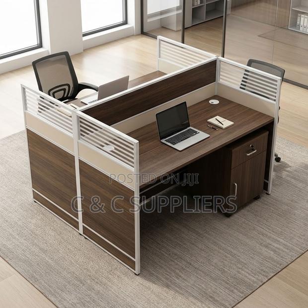 Brown Double-Seater Workstation Desk - thumbnail 8
