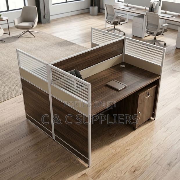 Brown Double-Seater Workstation Desk - thumbnail 9