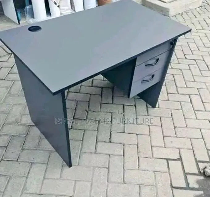 Modern 1.2m Grey Office Desk With 3 Drawers & Lock