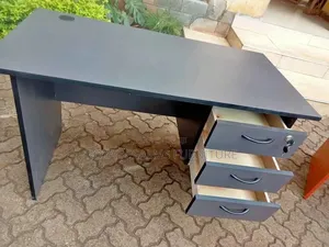 Modern 1.2m Grey Office Desk With 3 Drawers & Lock