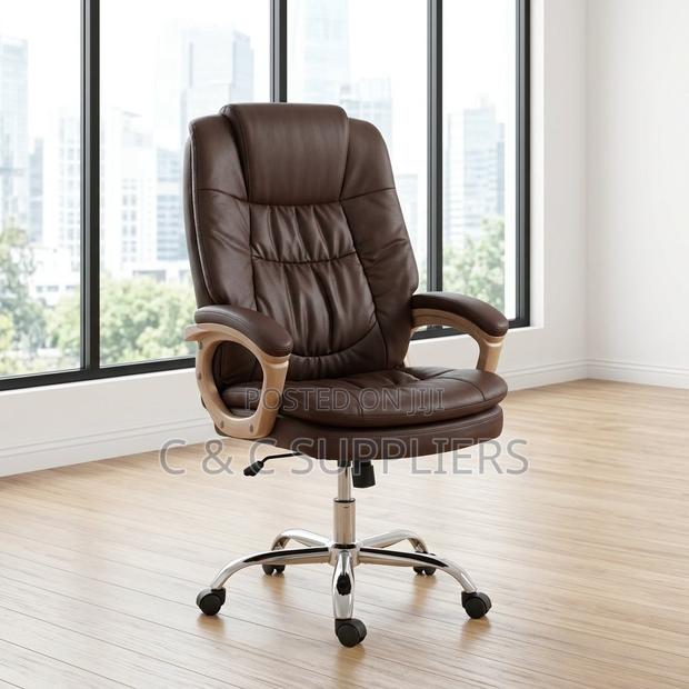 Brown Executive Leather CEO Chair. - thumbnail 2