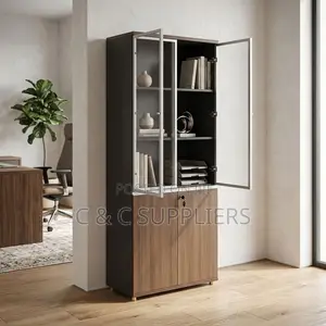 Two-Door Office Storage Executive Wood Cabinet.
