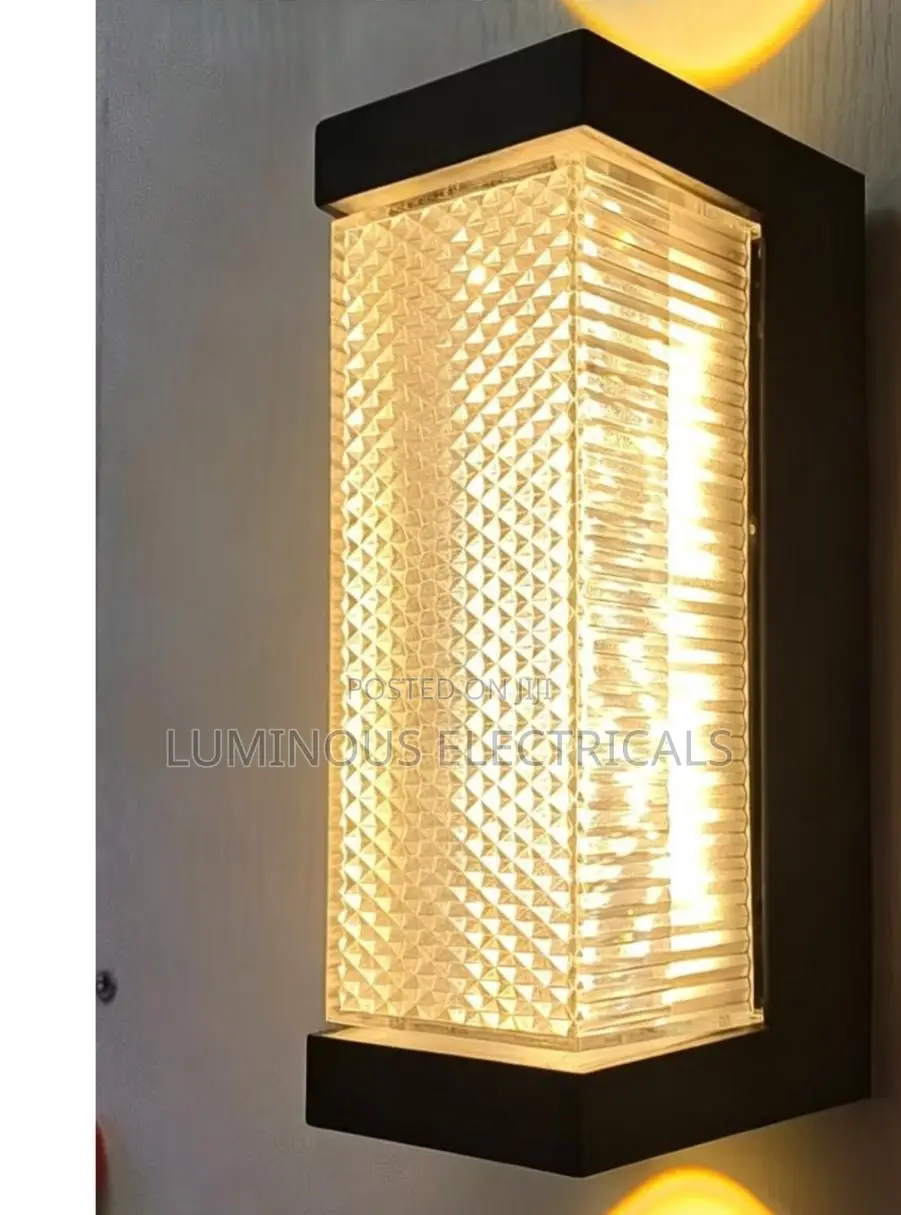 Luxury Rectangular Crystal Wall Sconce Modern Black LED Bracket Light