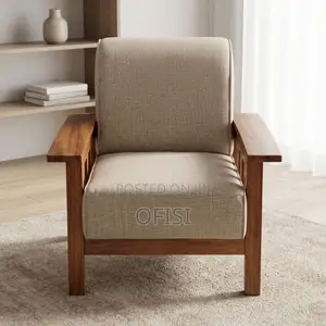 Office Sofa; Single Seater Wooden Frame Reception Sofa