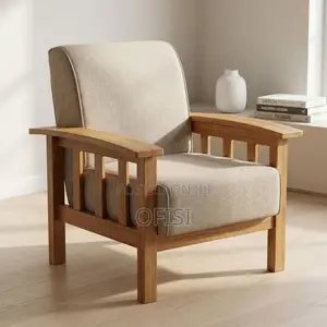 Office Sofa; Single Seater Wooden Frame Reception Sofa