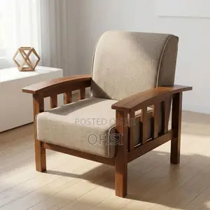 Office Sofa; Single Seater Wooden Frame Reception Sofa