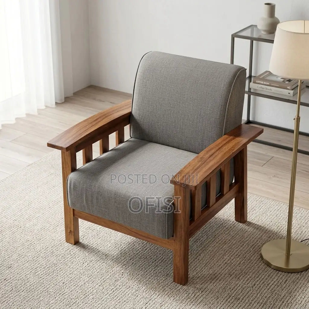 Office Sofa; Single Seater Wooden Frame Reception Sofa