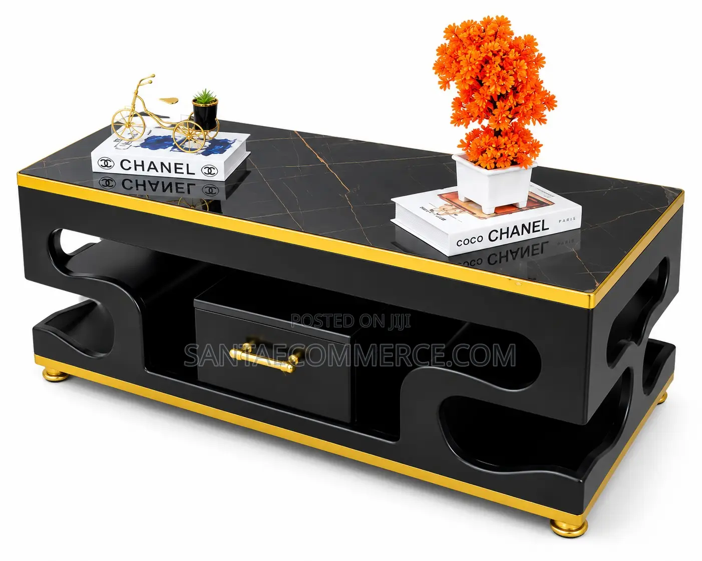 White Coffee Table With Marble Topping
