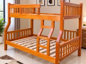 Double Decker Bed – Hardwood (3.5×6 Ft Top, 4×6 Ft Bottom)