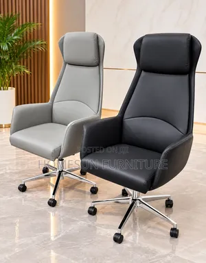 Executive Office Chair – High-Back Swivel Chair With Chrome Base