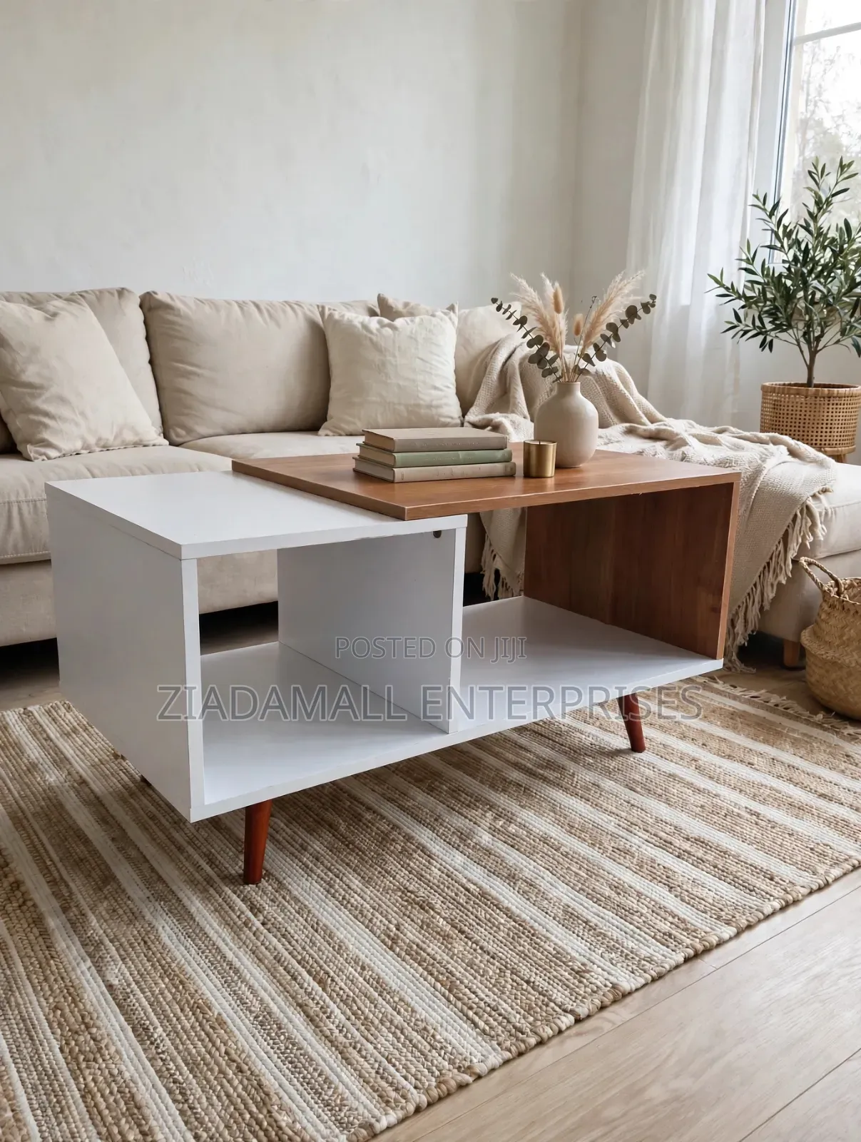 Haven Coffee Table - Modern 2-Tone - White - Wood - New