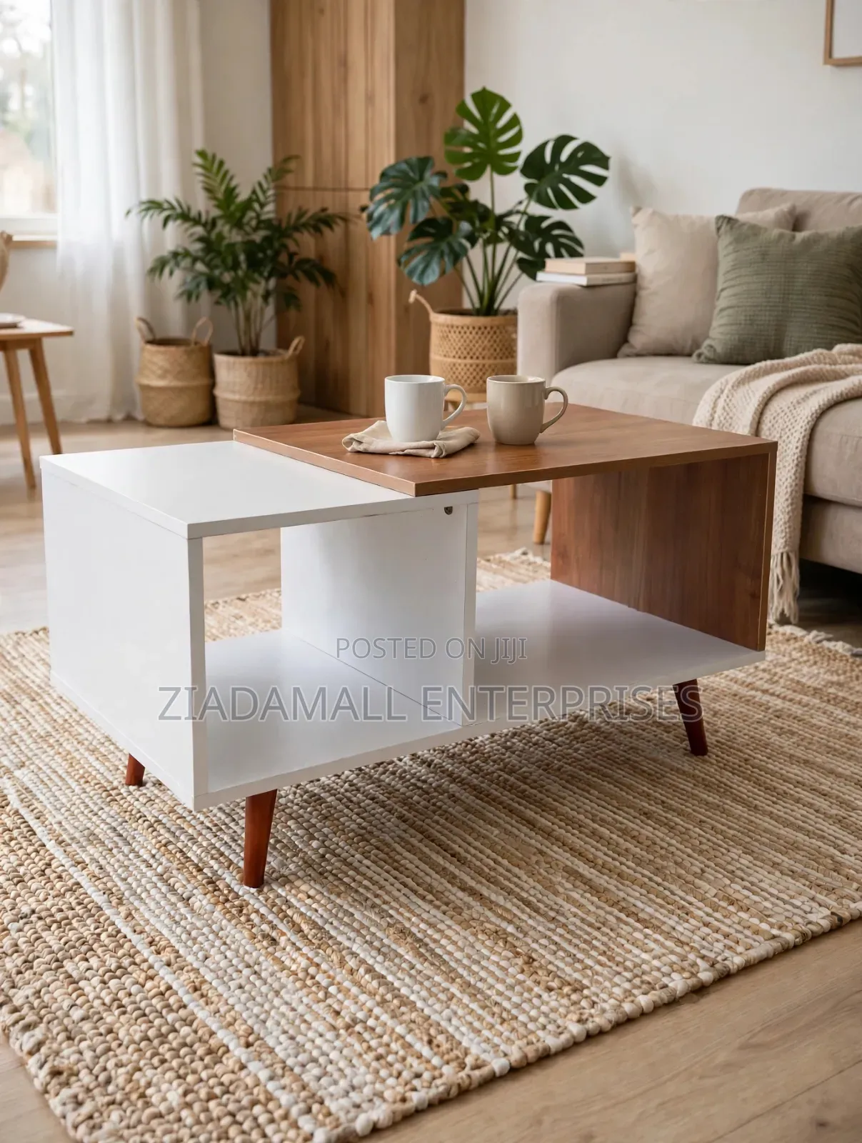 Haven Coffee Table - Modern 2-Tone - White - Wood - New