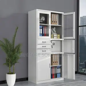 Office Cabinet : Dual Tempered Glass-Door Office Cabinet
