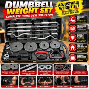 58KG Adjustable Dumbbell and Barbell Set With Case