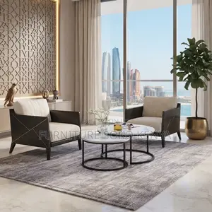 Coffee Table; 2-Piece Glass Top Nesting Coffee Stools With Gold Legs