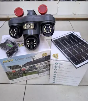 Triple Lens 4G SIM Solar Powered 3 Rotating CCTV Security Camera