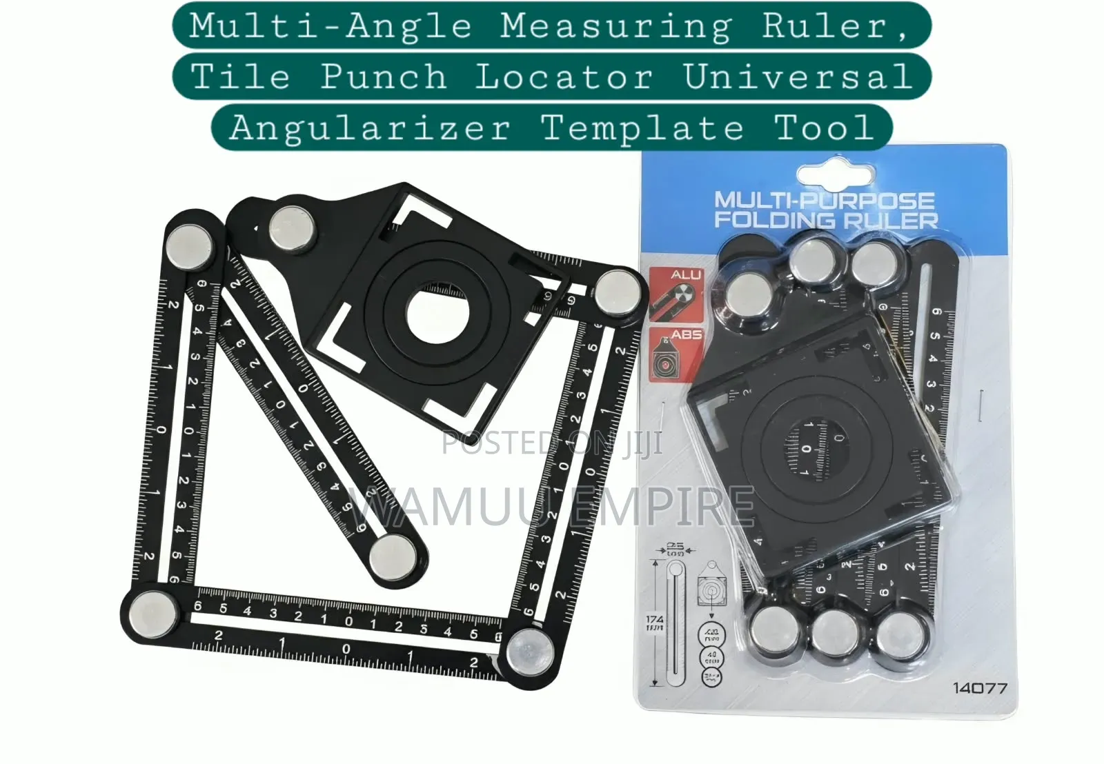 6-Sided Multi-Angle Measuring Ruler,tile Punch Locator Template Tool