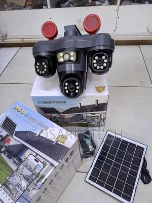 V380 3-Lens 4G SIM Solar PTZ Camera With Night Vision,and Two-Way Talk