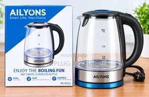 Ailyons FK-0311 1.8L Glass Electric Kettle With Blue LED Light