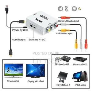 AV2HDMI to RCA/Composite Converter Adapter (Cvbs AV to HDMI/HD 1080P)