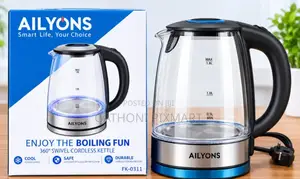 Modern Ailyons 1.8L Glass Kettle – Blue LED Illumination