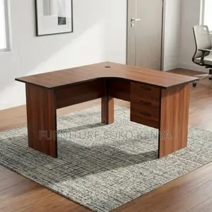 Office Desk : 1.2M L-Shaped Wooden Corner Desk