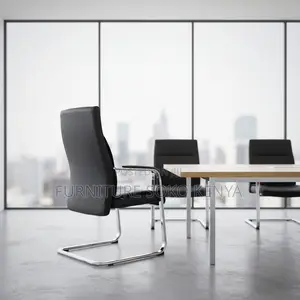 Office Chair : Chrome-Base Leather Office Visitor Chairs