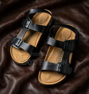 Black Open Jesus Sandals