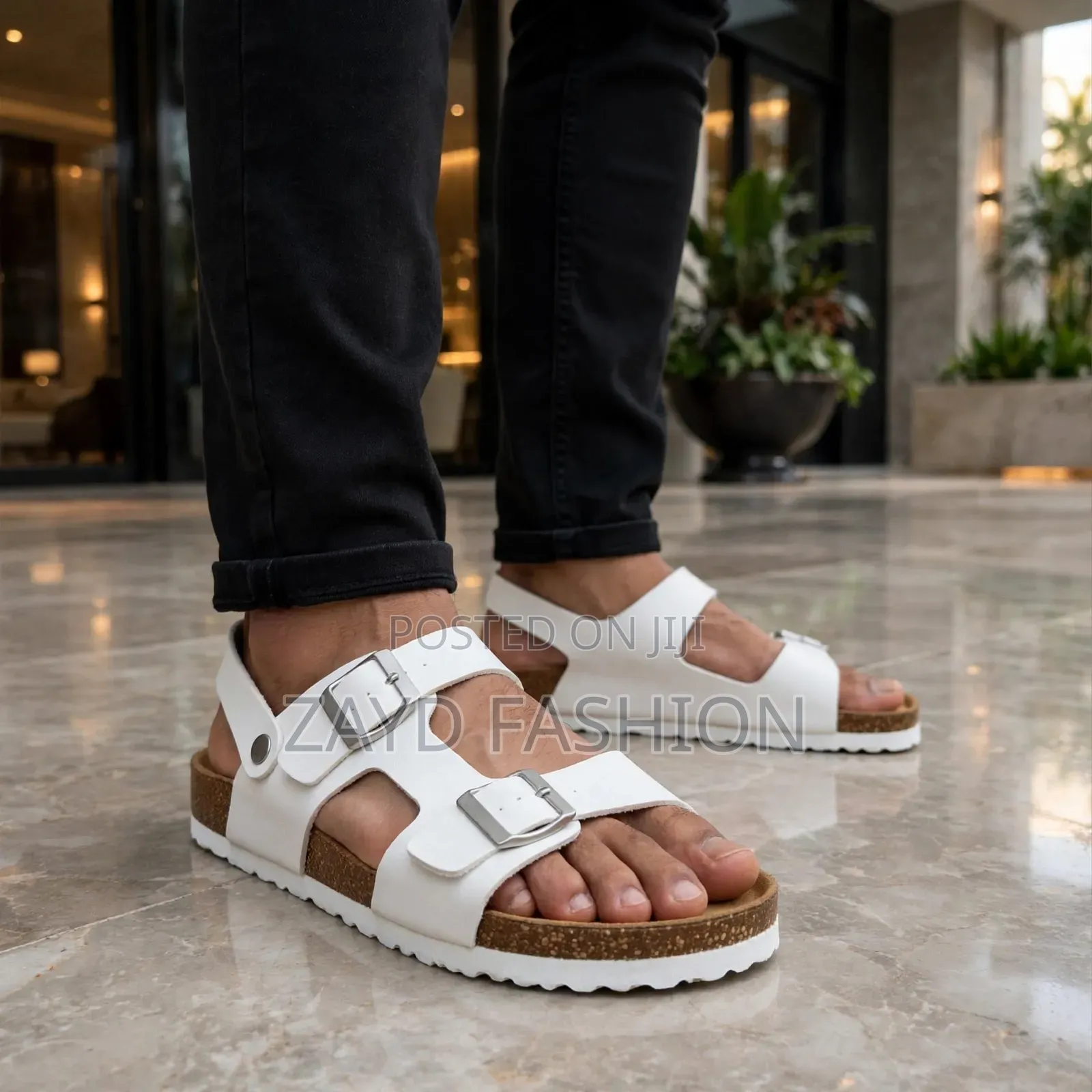 White Open Jesus Sandals