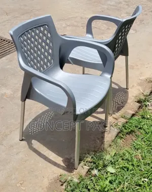 Grey Metallic Garden Arm Chair With Metallic Legs