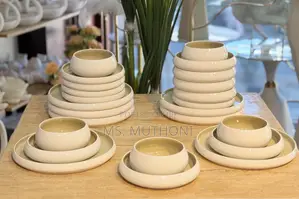 Luxury European Two Tone Cream / Beige Porcelain Finish Dinner Set