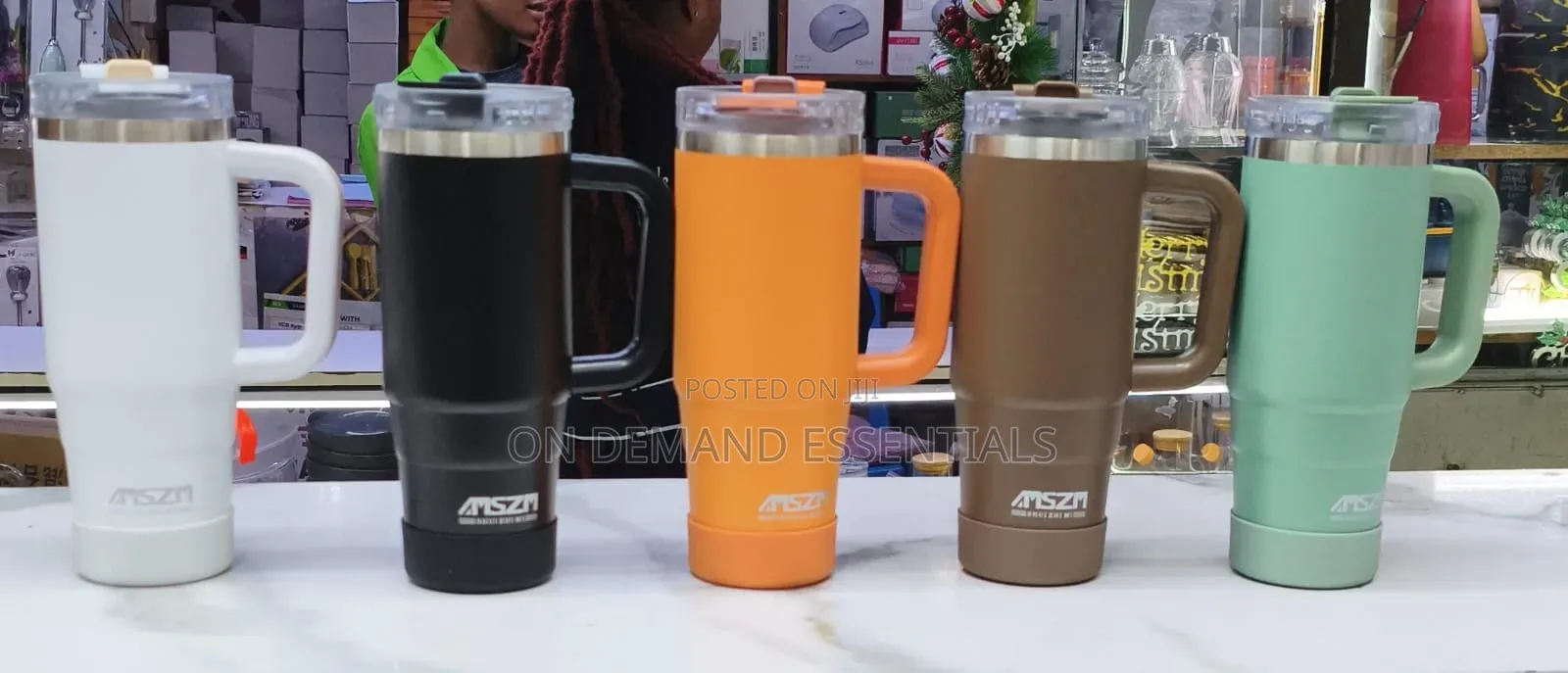 Insulated Travel Mug With Handle & Lid
